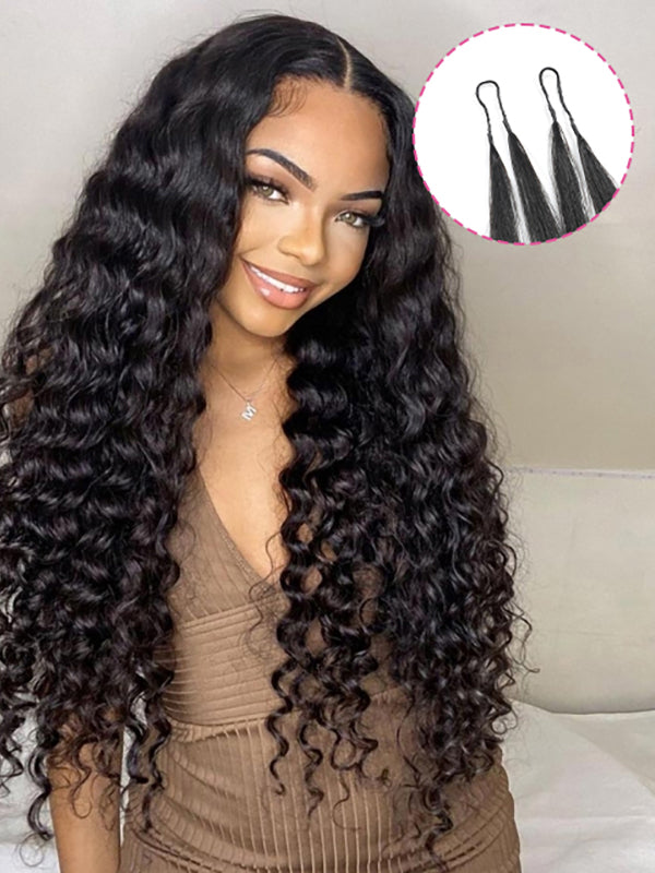 EINbeauty Deep Wave Invisible Pre-Separated Feather Crochet Hair Extensions