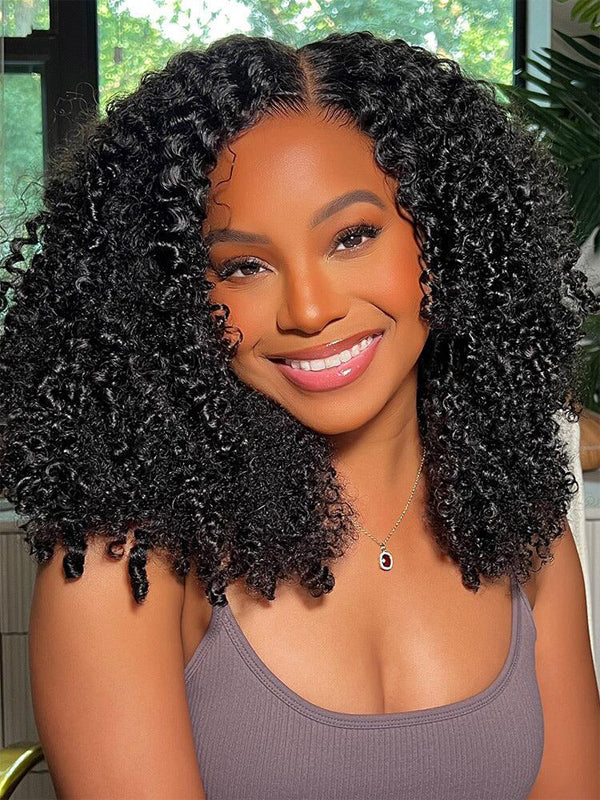 EINbeauty Glue Bye Jerry Curly Pre Cut 9x6 HD Easy Wig Pre Plucked  100% Human Hair