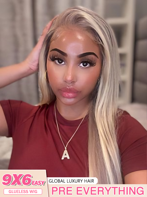 EINbeauty Balayage Highlight #TP18/613 Straight 9x6 Max Parting Glueless Wig Mini Knots