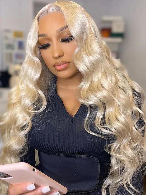 EINbeauty Blonde Glue Bye Wig Body Wave Max Parting Lace Human Hair Wig