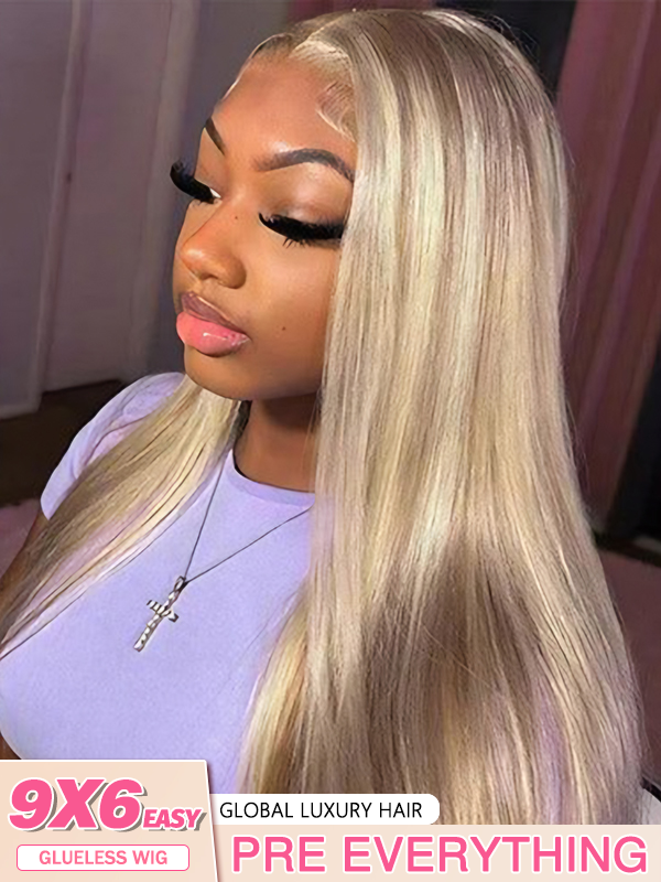 EINbeauty #TP27/613 Straight Wig 9*6 HD Lace Glueless Wigs Pre-plucked
