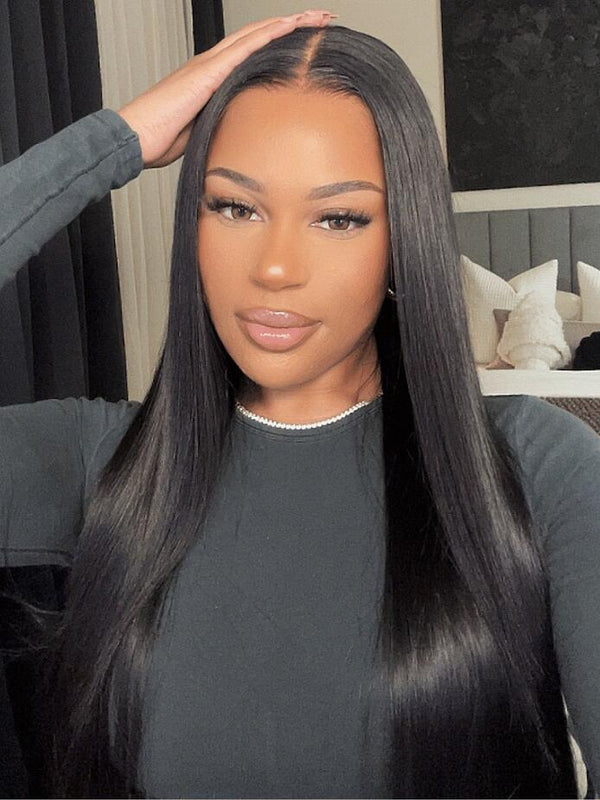 Promotion Sale | 4x4 Pre-cut Lace Closure Wig Human Hair Wig Natural Color One Piece