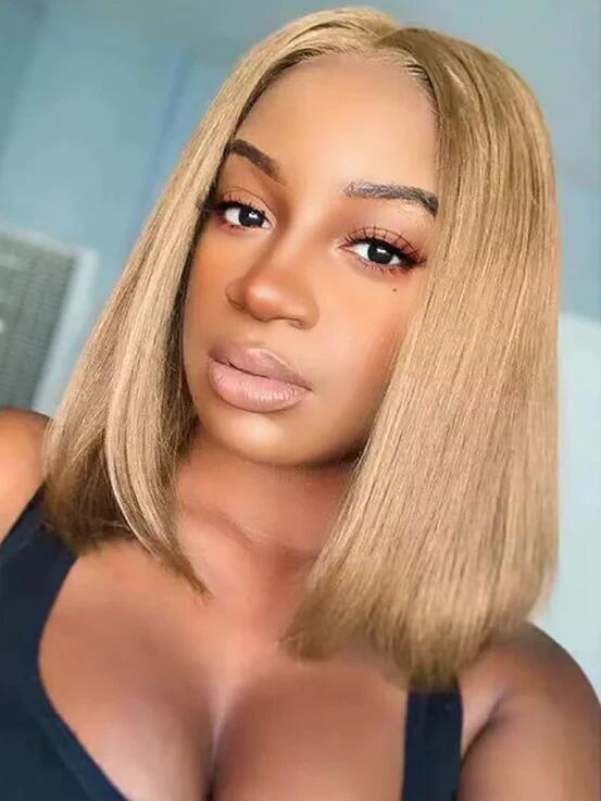 EINbeauty Honey Blonde Wear And Go Bob wig Straight Glueless Bob Wig
