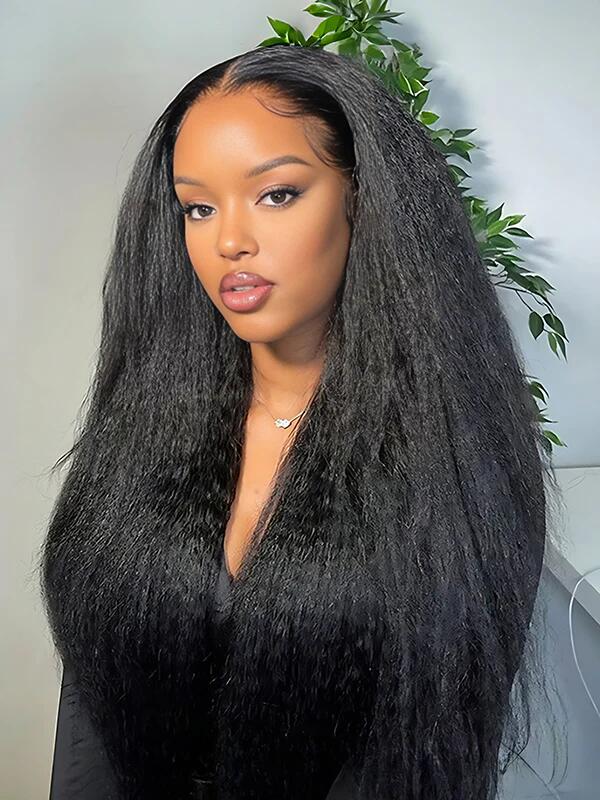 EINbeauty Transparent Lace Front Wigs Kinky Straight Invisible Knots Hair For Woman