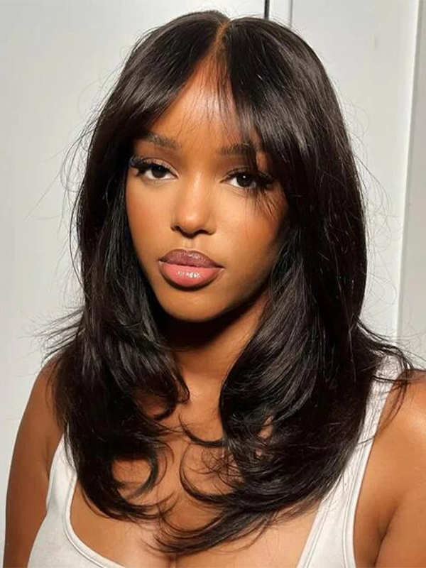 EINbeauty Curtain Bang 9x6 M-Cap HD Lace Wig Trendy Style Human Hair Wigs
