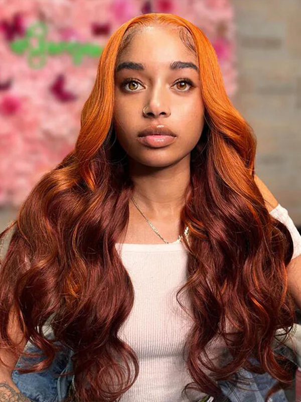 EINbeauty Ombre Ginger Brown Knots Bye Wig Body Wave Human Hair Wig