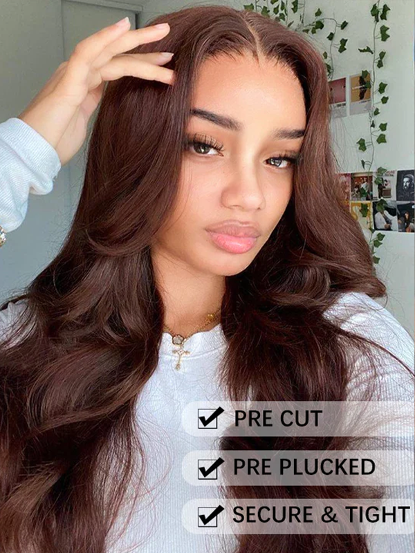 EINbeauty Wear And Go Hair Body Wave Chocolate Brown Human Hair One Piece